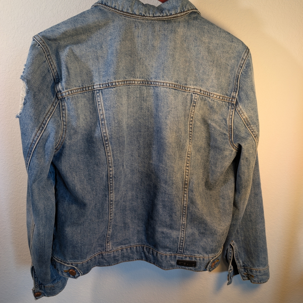 STS Blue Distressed Denim Trucker Jacket XS - Vintage Wash Deconstructed - Picture 4 of 10